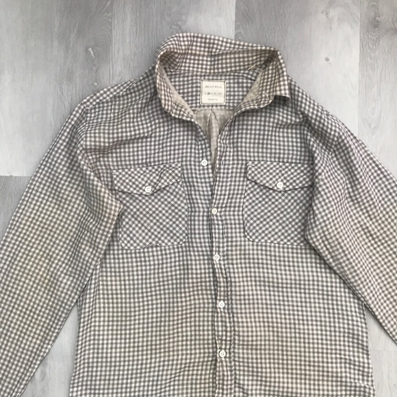 BILLY REID MENS SHIRT GRAY CHECK BUTTON LONG SLEEVE MADE IN ITALY M - Picture 9 of 10